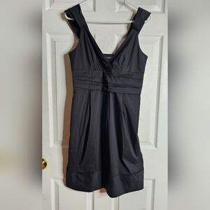 BCBG Maxazria Dress Size 4-6 Black Sheath Cotton Above Knee Sleeveless